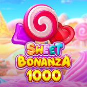 Sweet Bonanza 1000 slot icon with candy and fruit symbols